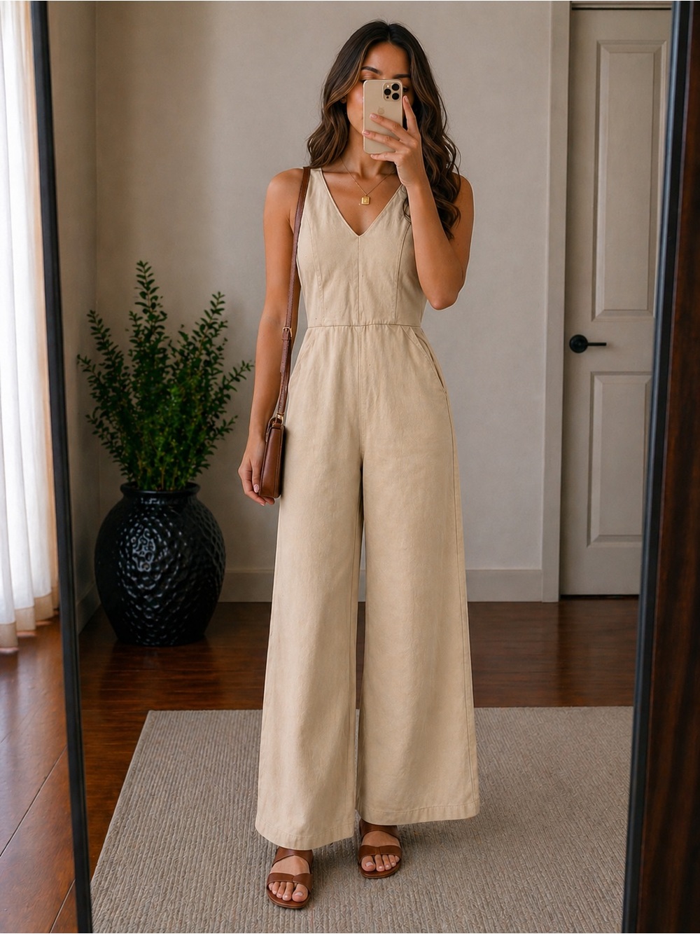 Rita Row Cotton Jumpsuit | Neutral Minimalist Scandinavian Coastal Romper S 4